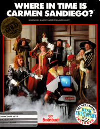 Where in Time is Carmen Sandiego Commodore 64  box art